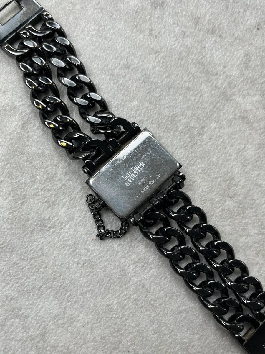 Jean Paul Gaultier Black Stainless Steel Chain Link Watch HOevgNI 7