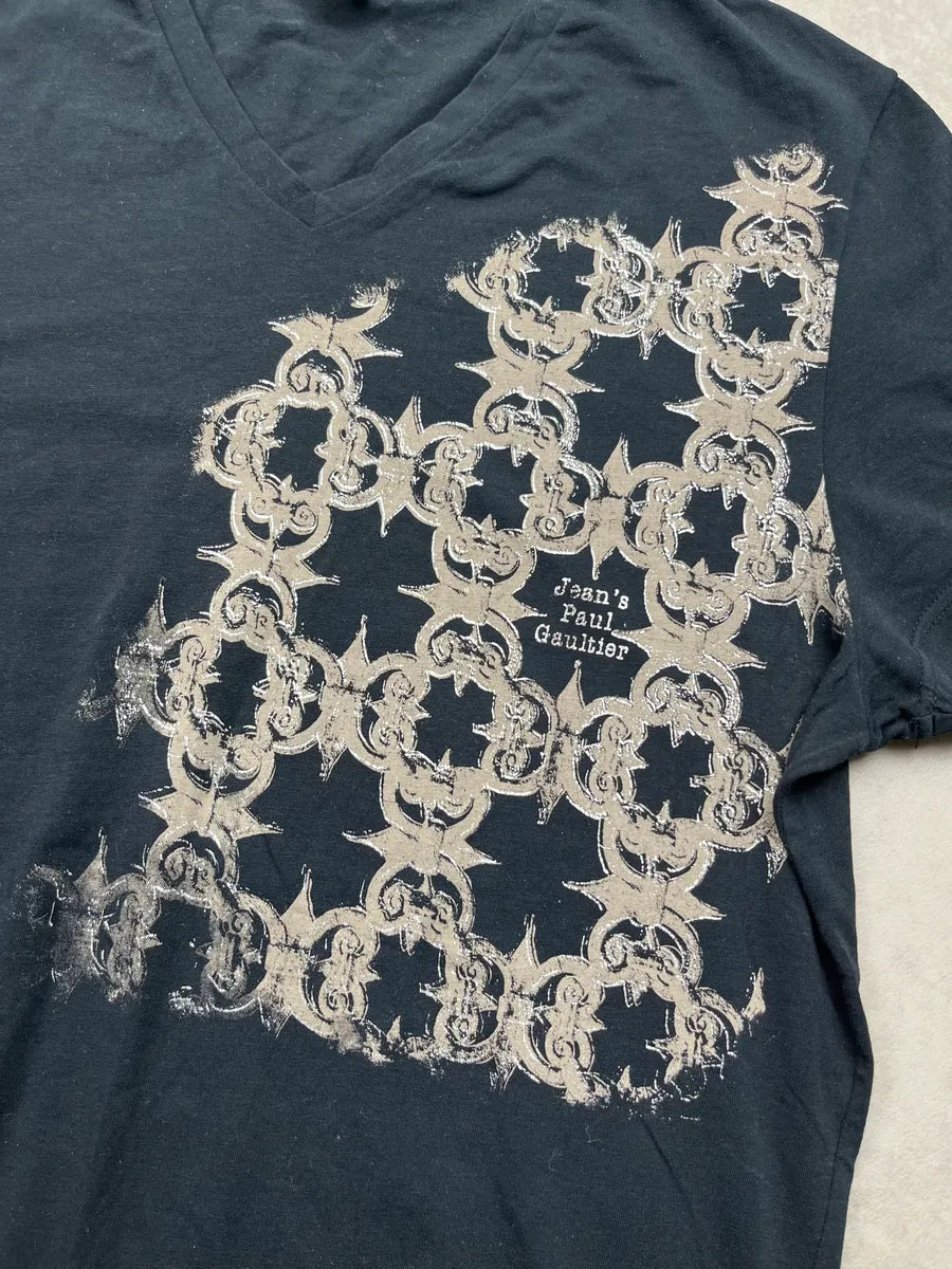 Jean Paul Gaultier Black V-Neck Royal T-Shirt nVHEziU 6