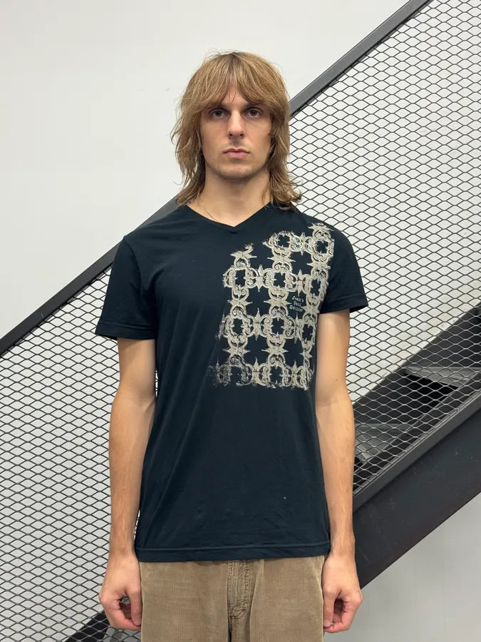 Jean Paul Gaultier Black V-Neck Royal T-Shirt nVHEziU 0