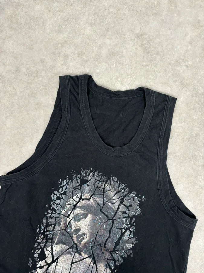 2000s Jean Paul Gaultier Black Destructured Face Tank Top CPKAYhe 3