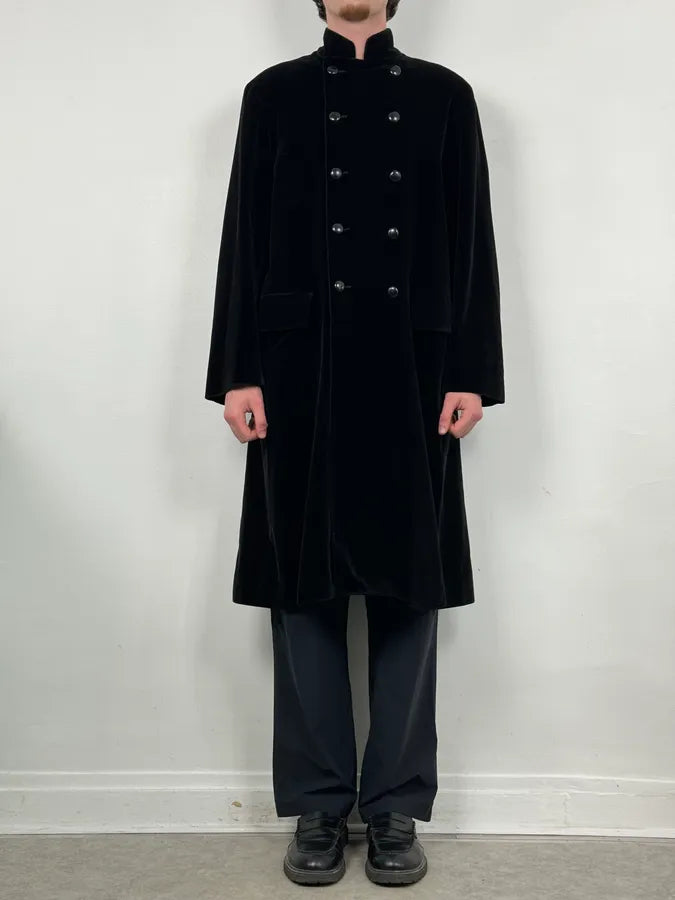 AW2011 Jean Paul Gaultier Black Velvet Double-Breasted Coat ALaSwPe 1