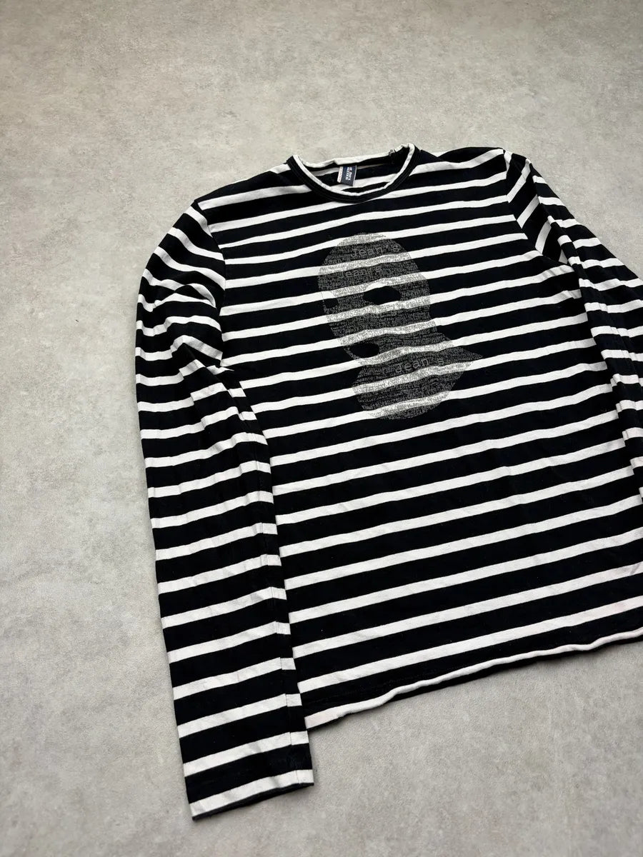 2000s Jean Paul Gaultier Black & White Studded Striped Longsleeve BUQHXlC 3