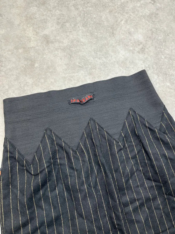 Jean Paul Gaultier Black Wool Pinstriped Midi Skirt sstBEmn 6