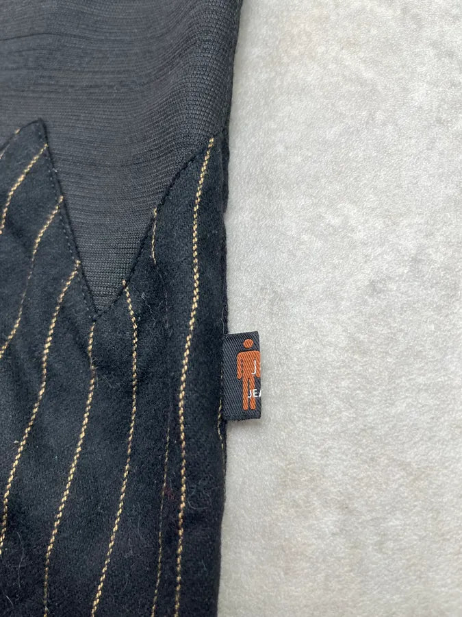 Jean Paul Gaultier Black Wool Pinstriped Midi Skirt sstBEmn 7