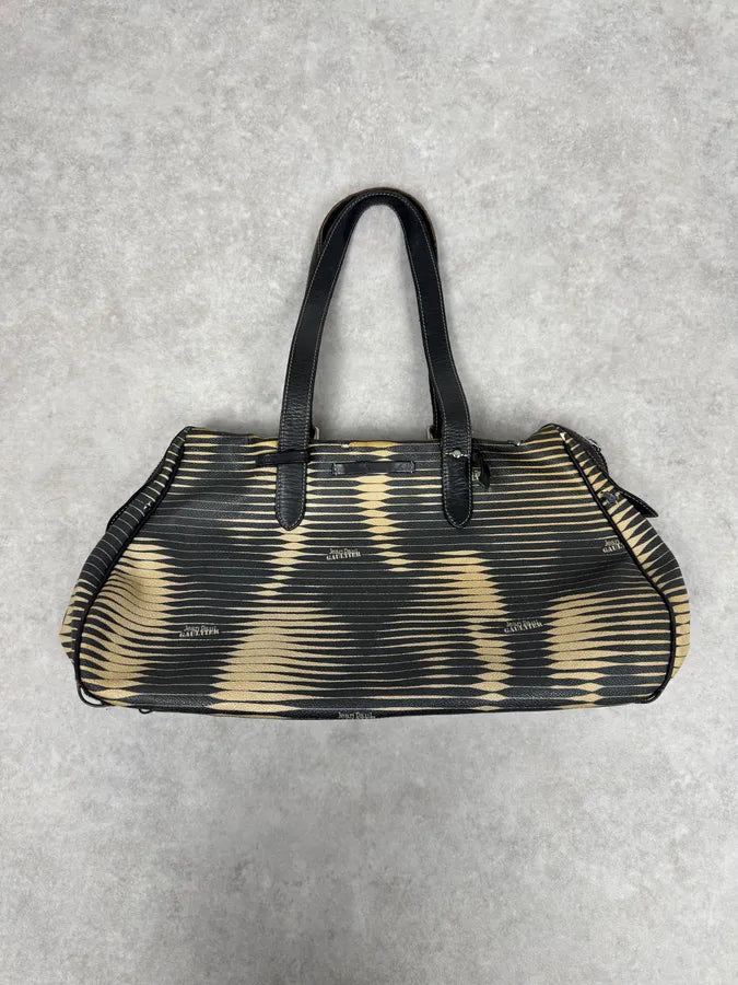 Jean Paul Gaultier Black Yellowished Leather Handle Bag rGyIsue 0