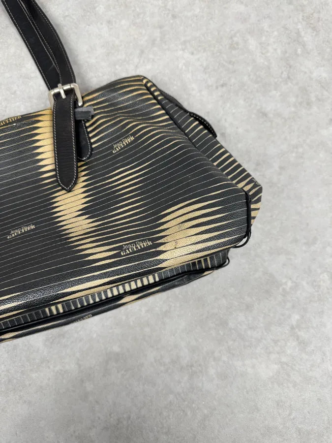 Jean Paul Gaultier Black Yellowished Leather Handle Bag rGyIsue 7