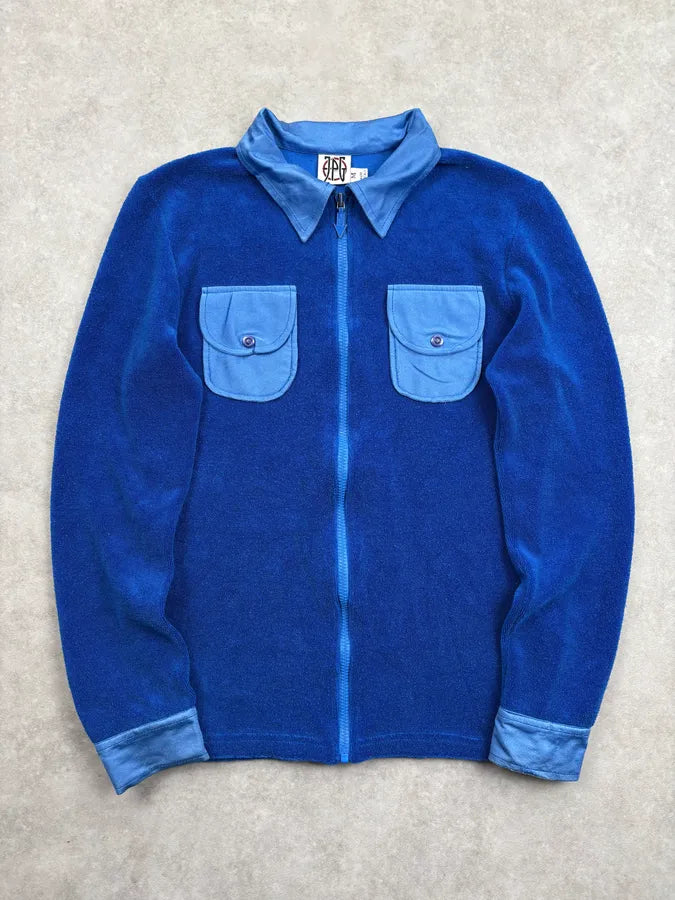 1990s Jean Paul Gaultier Blue Longsleeves Zip-up Polo Shirt YyMyIkX 2
