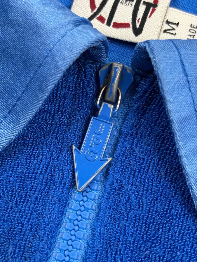 1990s Jean Paul Gaultier Blue Longsleeves Zip-up Polo Shirt YyMyIkX 8