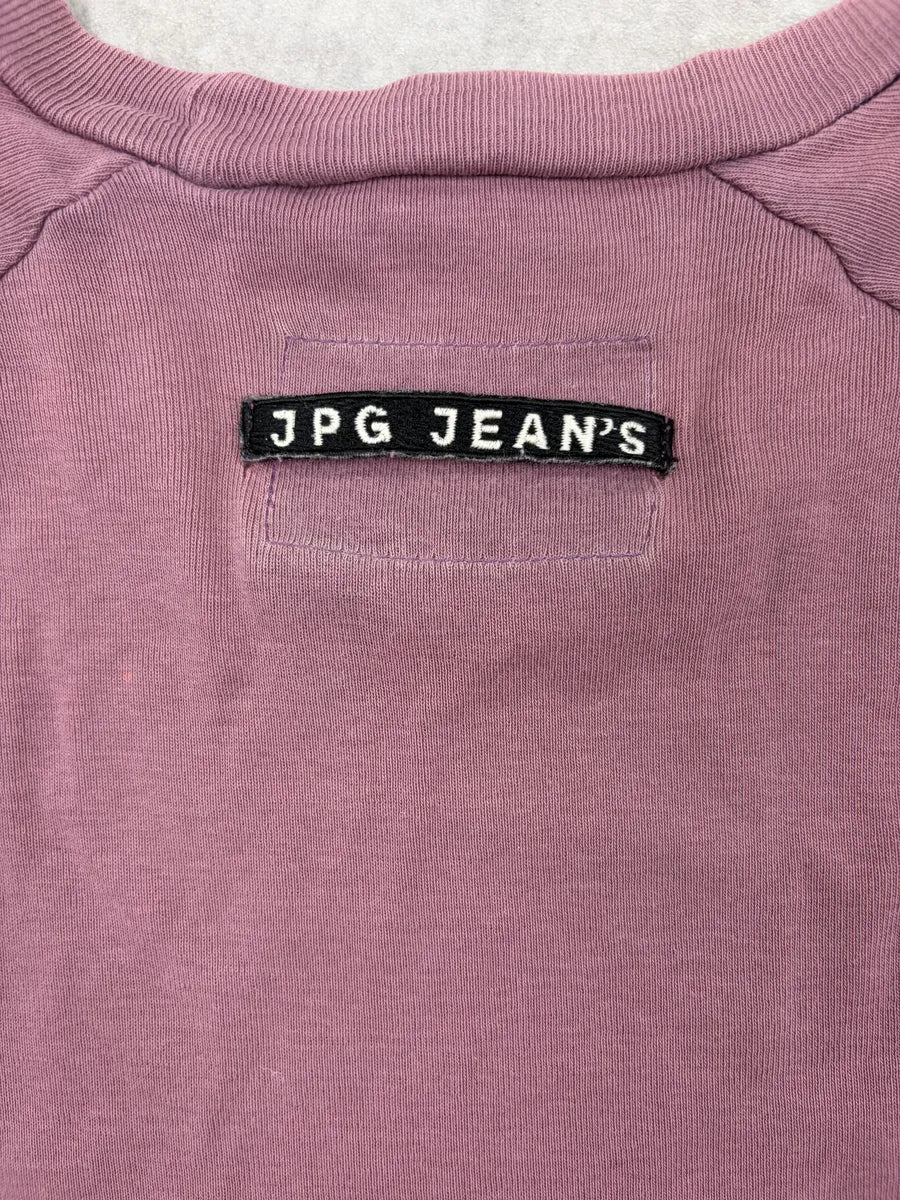 1990s Jean Paul Gaultier Bordeaux Irregular Logo Print T-Shirt SmWRQWC 7
