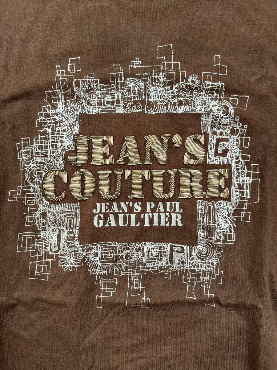 1990s Jean Paul Gaultier Brown Graphic Logo T-Shirt ZzDAANk 6
