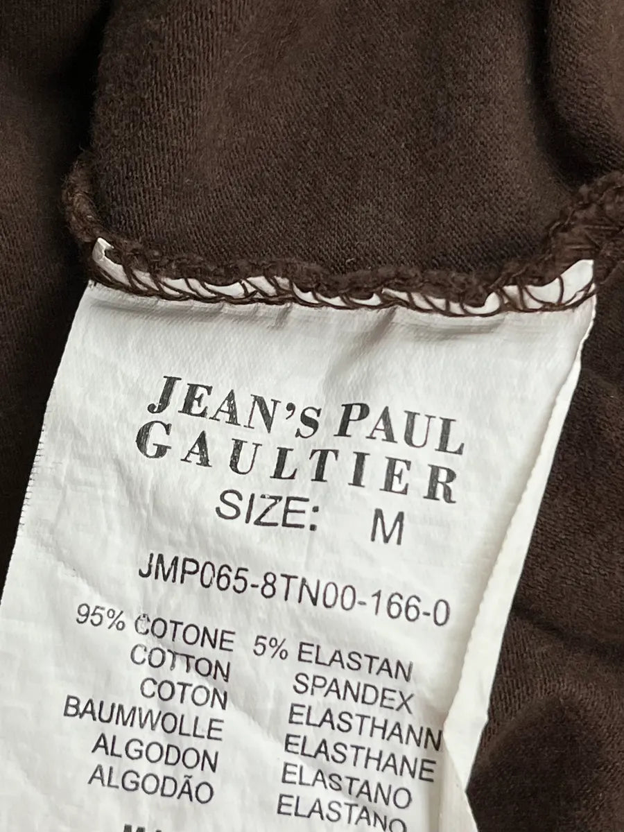 1990s Jean Paul Gaultier Brown Graphic Logo T-Shirt ZzDAANk 9
