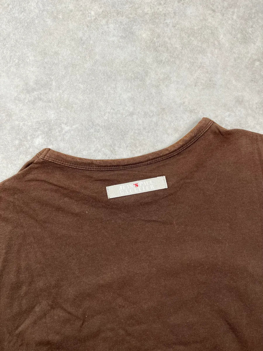 1990s Jean Paul Gaultier Brown Graphic Logo T-Shirt ZzDAANk 5