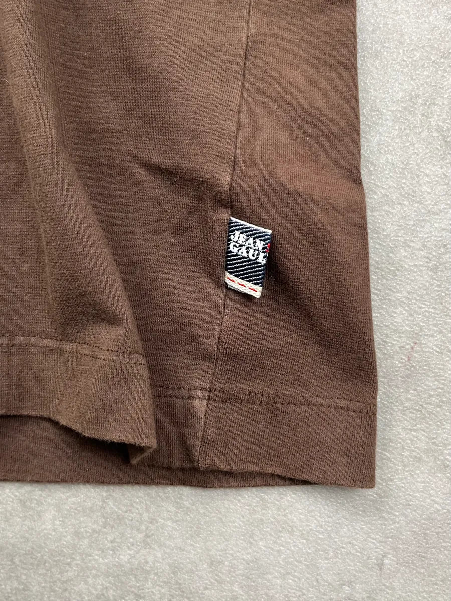 1990s Jean Paul Gaultier Brown Graphic Logo T-Shirt ZzDAANk 7