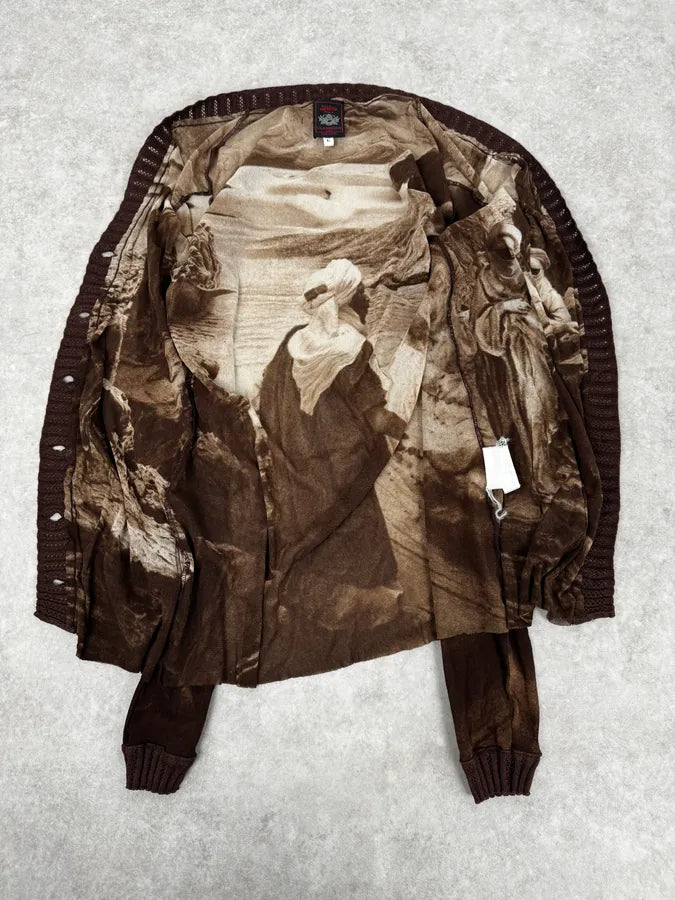 Jean Paul Gaultier Brown Desert Landscape Mesh Cardigan FmqvNgj 5