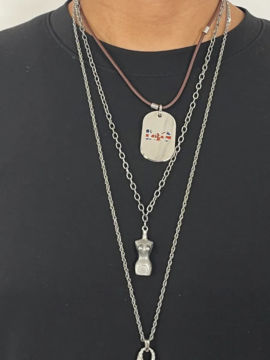 2000s Jean Paul Gaultier Classic Women Bust Silver Necklace  gxsbtGY 1