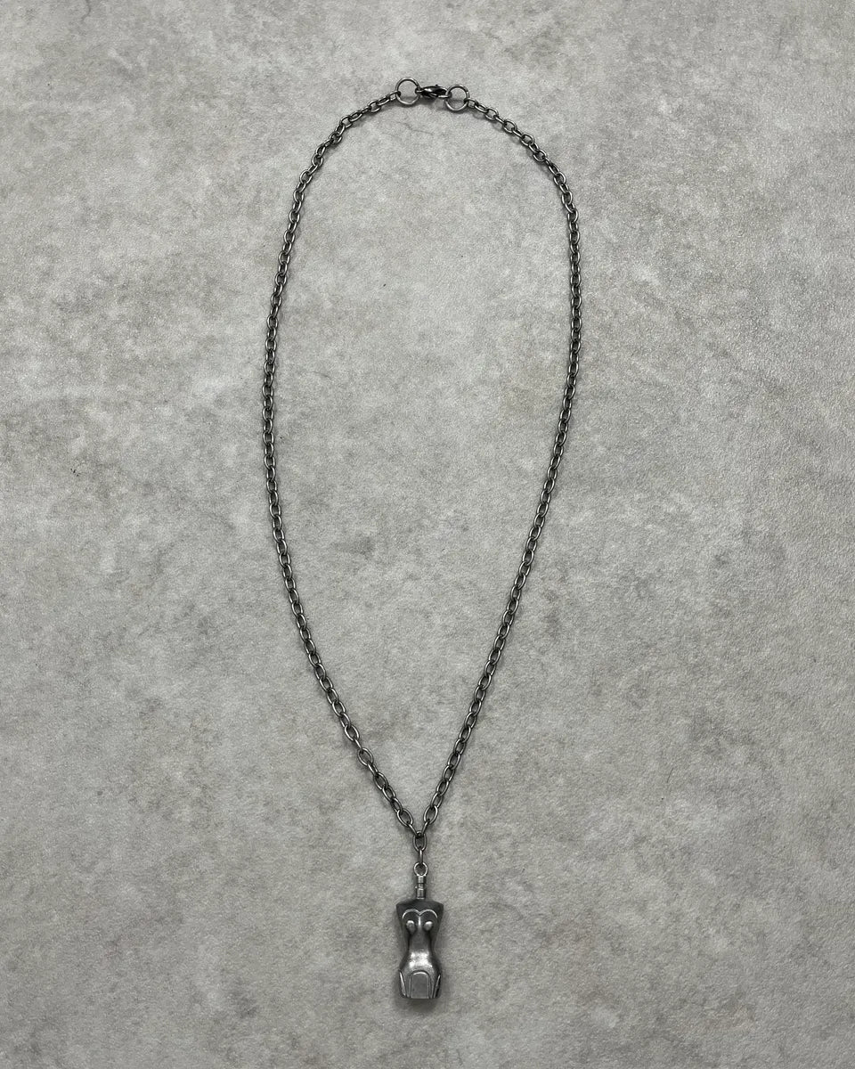 2000s Jean Paul Gaultier Classic Women Bust Silver Necklace  gxsbtGY 0
