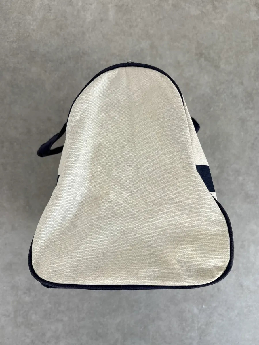 Jean Paul Gaultier White & Navy Canvas Striped Handle Bag QJGLTQk 6