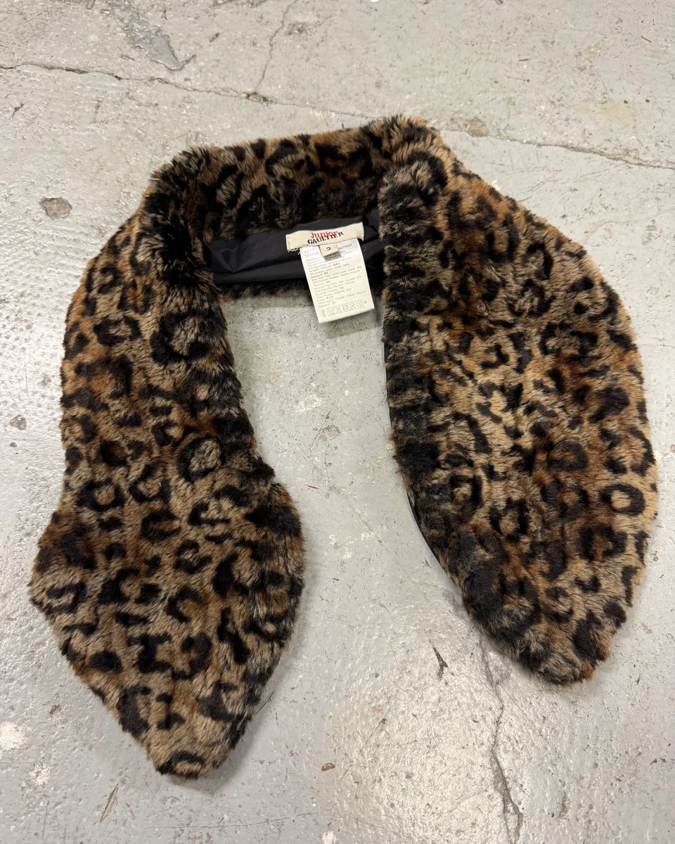 Jean Paul Gaultier Faux Fur Leopard Scarf XbFFyyX 0