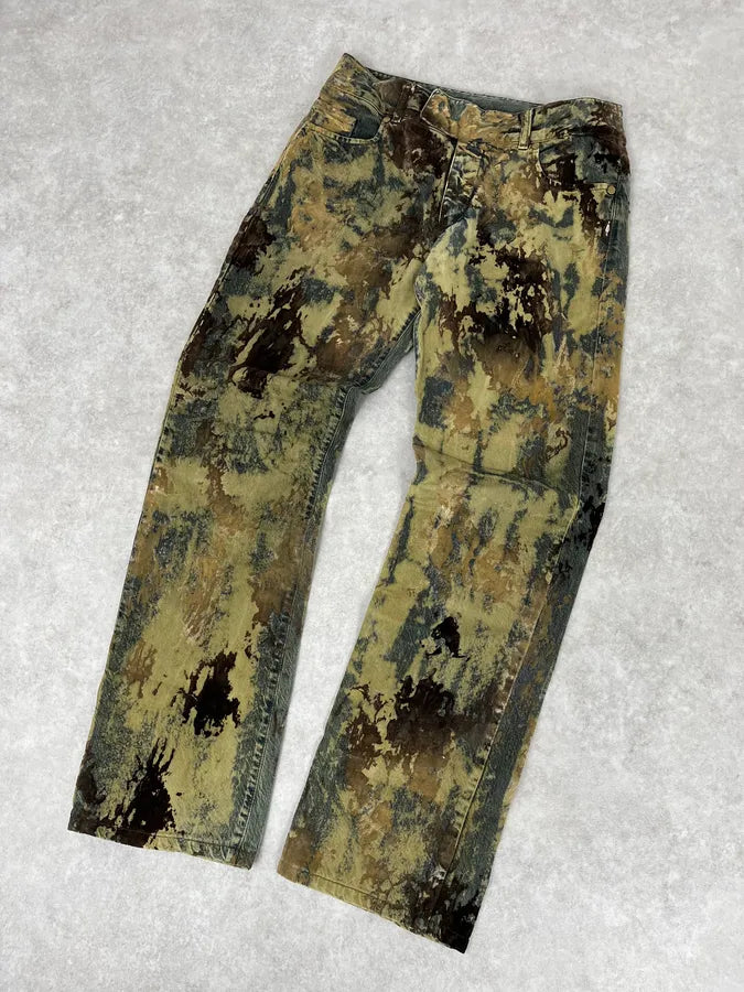 2000s Jean Paul Gaultier Earth Eroded Green Velvet Pants LktPFcj 4