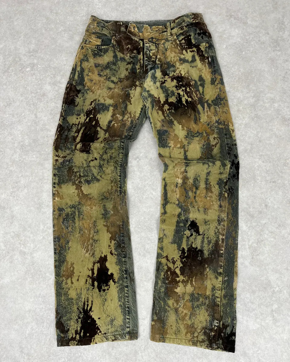 2000s Jean Paul Gaultier Earth Eroded Green Velvet Pants LktPFcj 0
