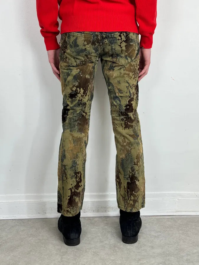 2000s Jean Paul Gaultier Earth Eroded Green Velvet Pants LktPFcj 3