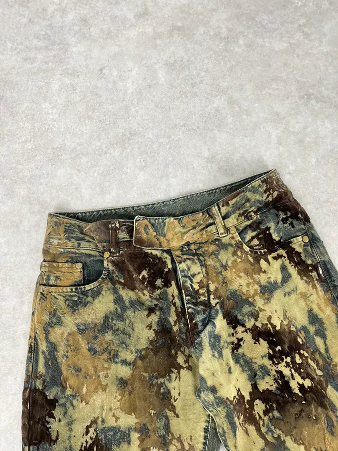 2000s Jean Paul Gaultier Earth Eroded Green Velvet Pants LktPFcj 5
