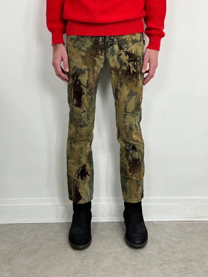 2000s Jean Paul Gaultier Earth Eroded Green Velvet Pants LktPFcj 1