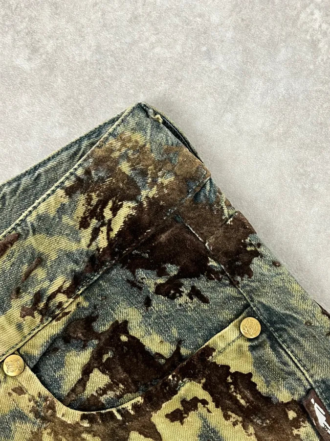 2000s Jean Paul Gaultier Earth Eroded Green Velvet Pants LktPFcj 10