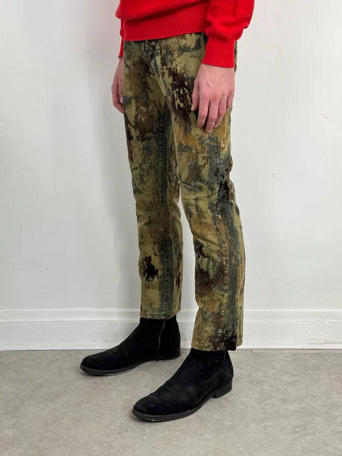 2000s Jean Paul Gaultier Earth Eroded Green Velvet Pants LktPFcj 2