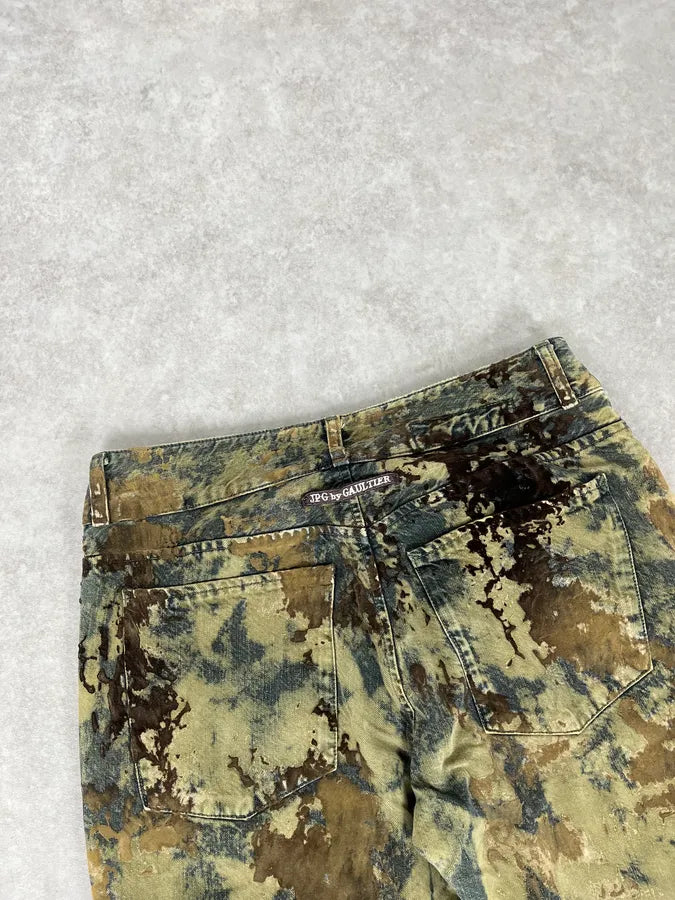 2000s Jean Paul Gaultier Earth Eroded Green Velvet Pants LktPFcj 7