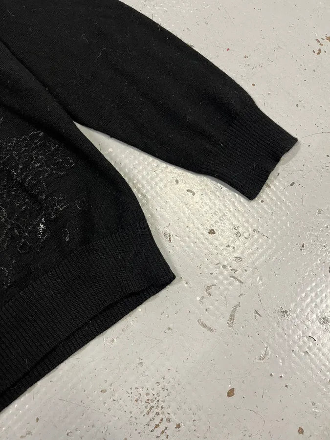 Jean Paul Gaultier Japanese Motif Black Wool Hoodie XWtzbVG 5