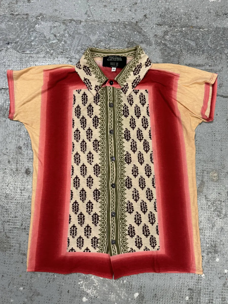 Jean Paul Gaultier Maille Red Mozaic Summer Short Sleeves Shirt XDnpMVz 0