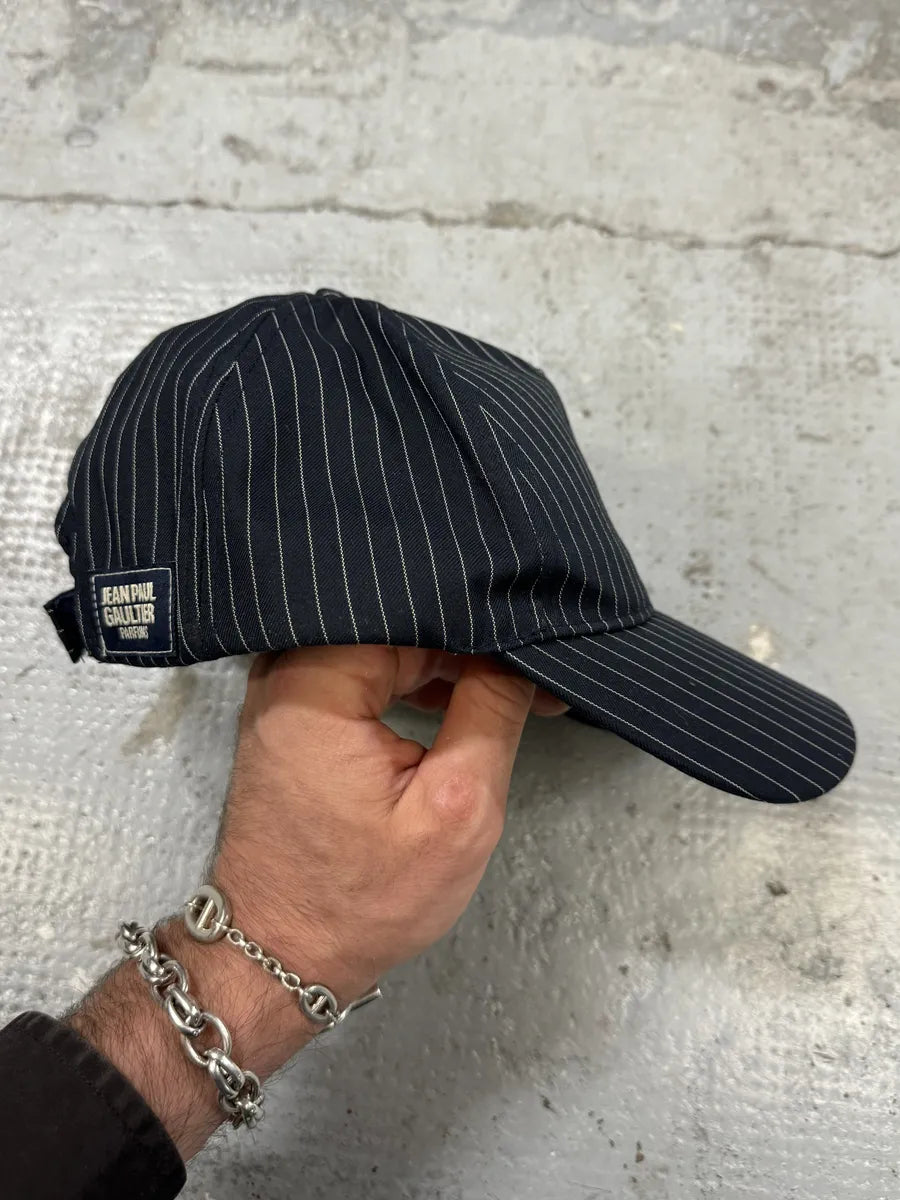 Jean Paul Gaultier Marine Navy Striped Cap JSTAvSf 1