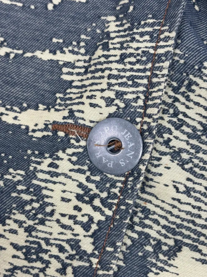 Jean Paul Gaultier Navy Beige Denim Trompe-lœil Blazer Jacket KYutBJu 9