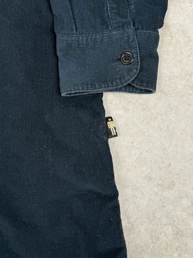 2000s Jean Paul Gaultier Navy Corduroy Henley Shirt DfCsYuv 8