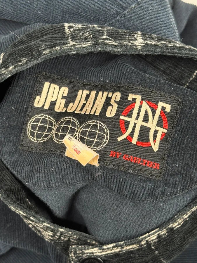 2000s Jean Paul Gaultier Navy Corduroy Henley Shirt DfCsYuv 9