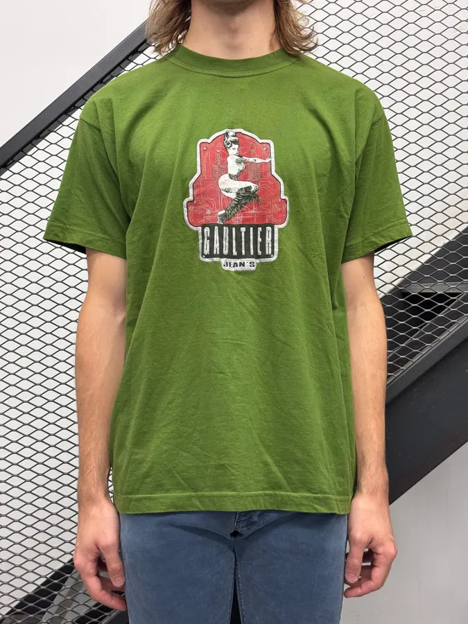 SS1994 Jean Paul Gaultier Green Lady Graphic T-Shirt zyZzxkC 1