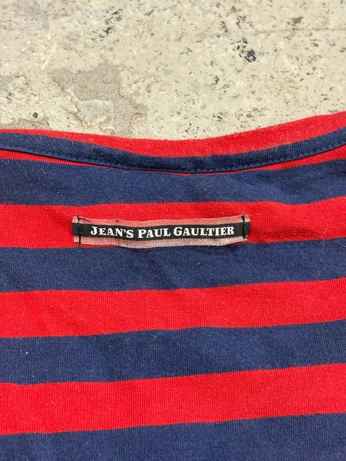 SS2009 Jean Paul Gaultier Red & Navy Striped Double Keys T-Shirt MvHUDfj 8