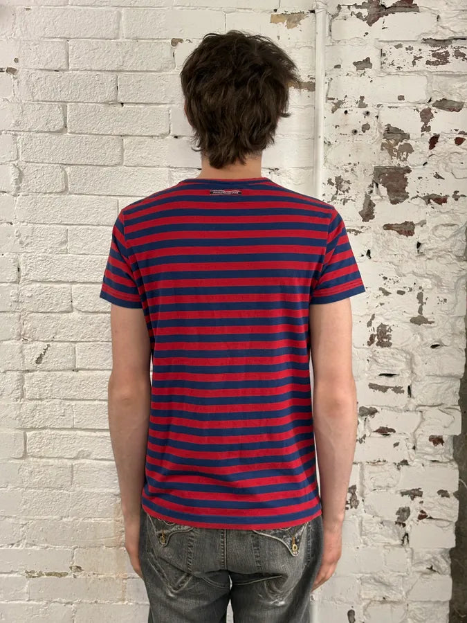 SS2009 Jean Paul Gaultier Red & Navy Striped Double Keys T-Shirt MvHUDfj 2
