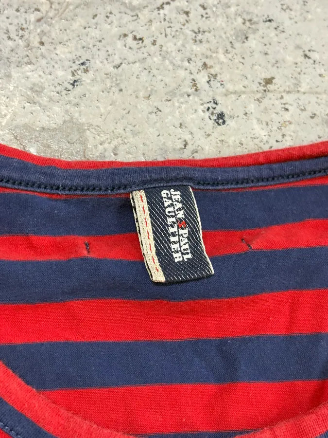 SS2009 Jean Paul Gaultier Red & Navy Striped Double Keys T-Shirt MvHUDfj 9