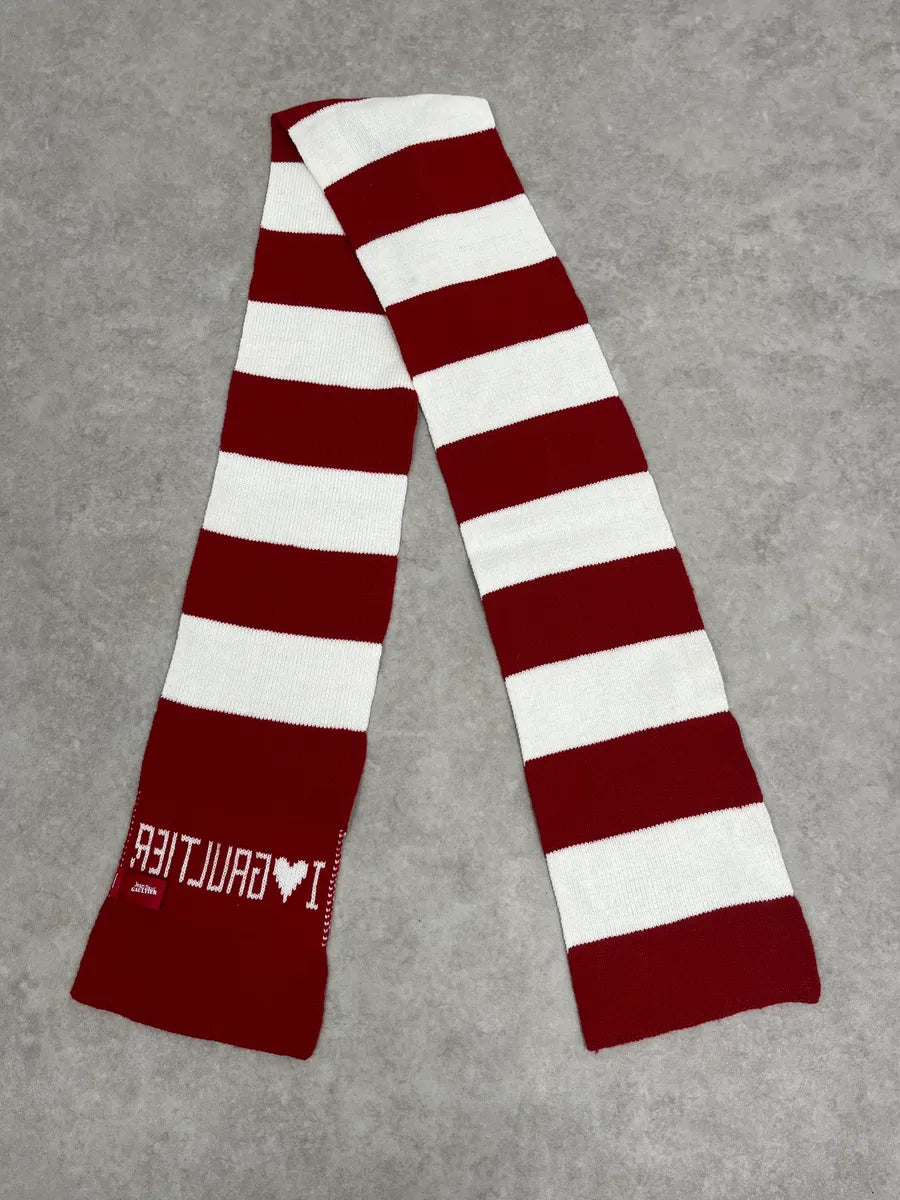 Jean Paul Gaultier Red White Striped Wool Scarf yXSYYxx 2