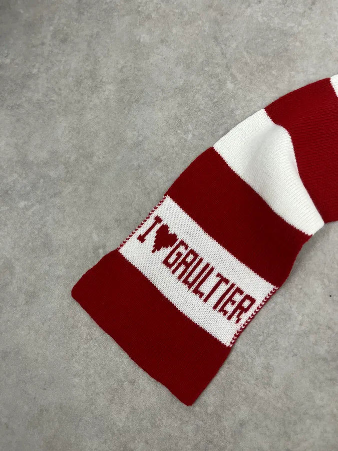 Jean Paul Gaultier Red White Striped Wool Scarf yXSYYxx 4