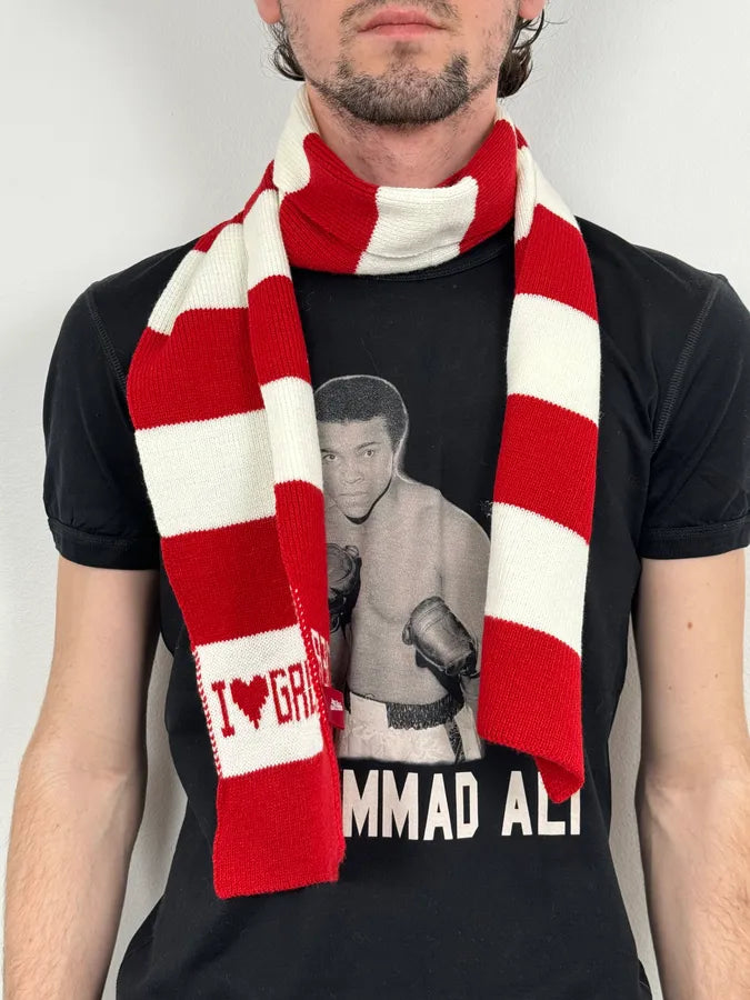 Jean Paul Gaultier Red White Striped Wool Scarf yXSYYxx 0