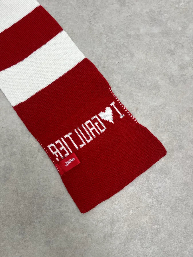 Jean Paul Gaultier Red White Striped Wool Scarf yXSYYxx 3