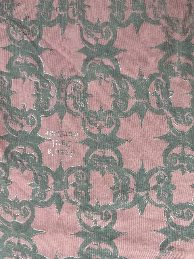 2000s Jean Paul Gaultier Pink Ornamental Print V Neck T-Shirt iGgBlrY 6