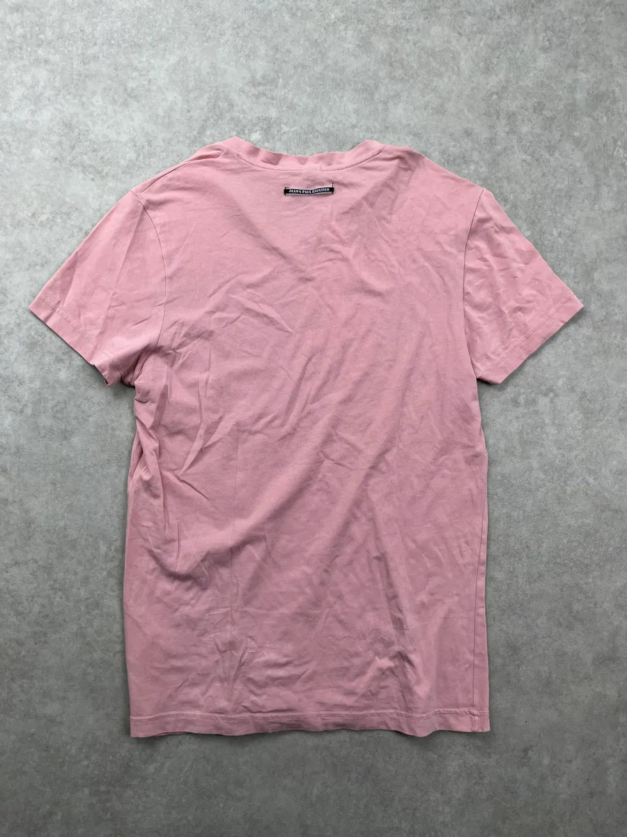 2000s Jean Paul Gaultier Pink Ornamental Print V Neck T-Shirt iGgBlrY 1