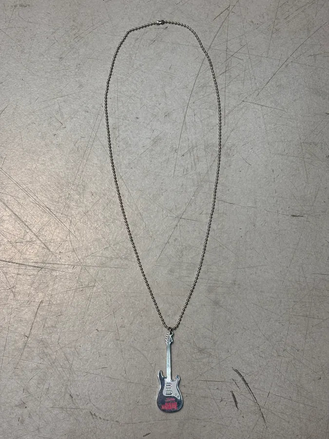 Jean Paul Gaultier Silver Grey Metal Guitar Necklace klTtPgS 0