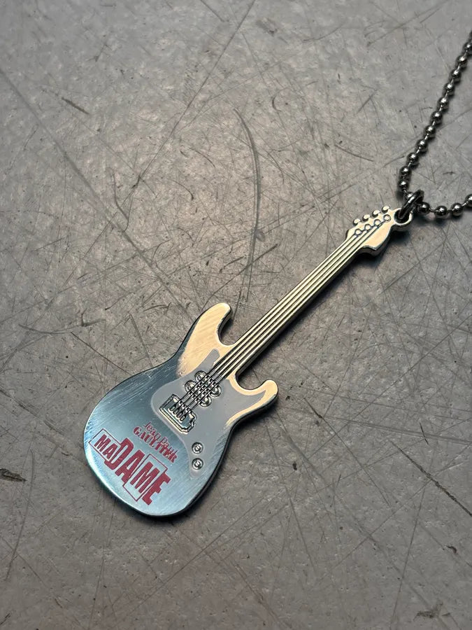 Jean Paul Gaultier Silver Grey Metal Guitar Necklace klTtPgS 3