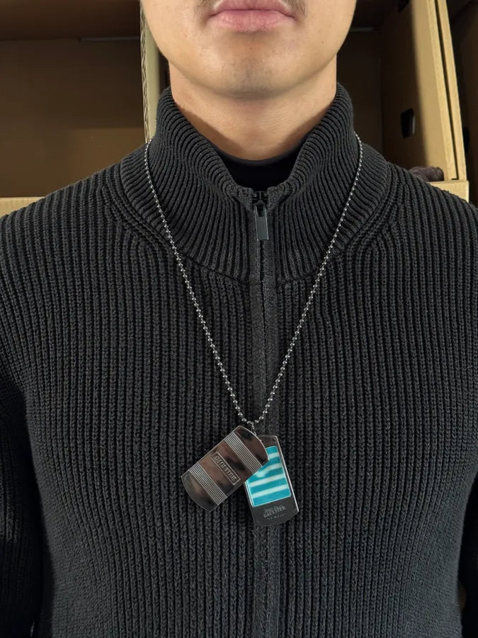 Jean Paul Gaultier Steel Dog Tags Necklace IoQJnPX 0
