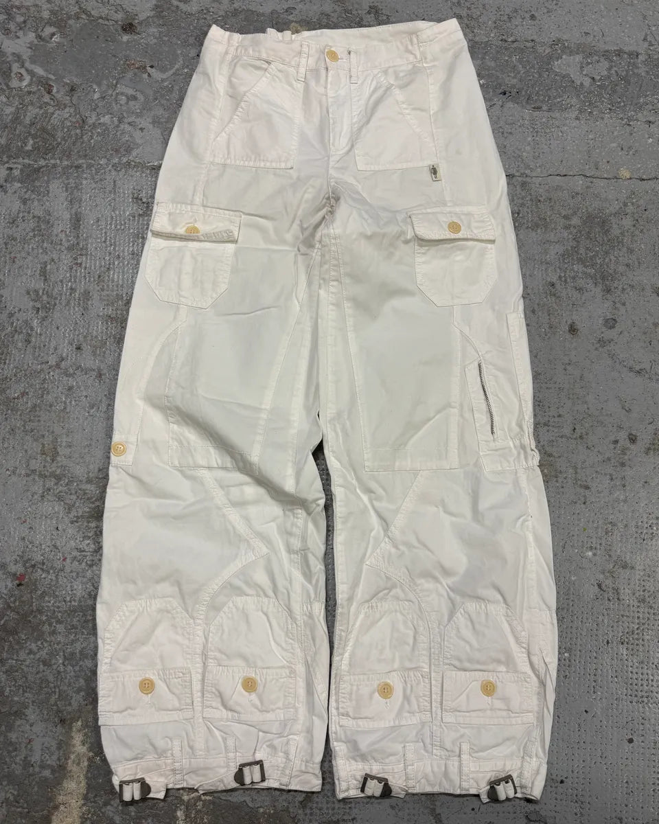 2000s Jean Paul Gaultier Trompe LOeil Pockets Cargo White Pants lFuwcob 1